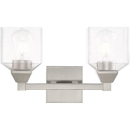 Livex Lighting Aragon Collection 2 Lt Brushed Nickel Bath Vanity in Brushed Nickel 10382-91