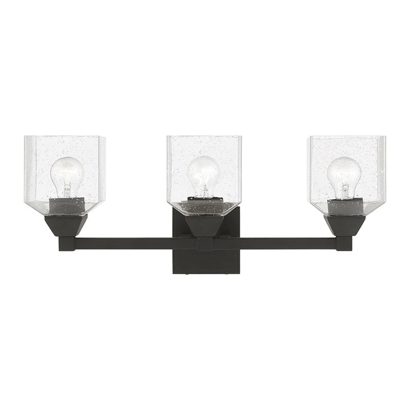 Livex Lighting Aragon Collection  3 Light Black Vanity Sconce in Black 10383-04