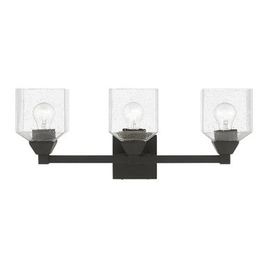 Livex Lighting Aragon Collection  3 Light Black Vanity Sconce in Black 10383-04