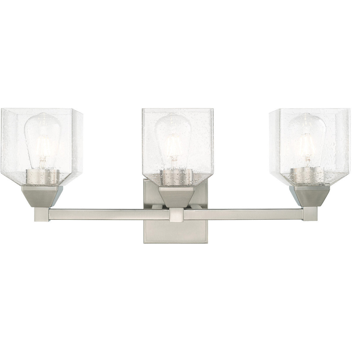 Livex Lighting Aragon Collection 3 Lt Brushed Nickel Bath Vanity in Brushed Nickel 10383-91