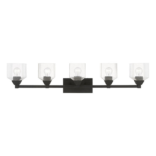 Livex Lighting Aragon Collection  5 Light Black Vanity Sconce in Black 10385-04