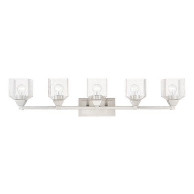 Livex Lighting Aragon Collection  5 Light Brushed Nickel Vanity Sconce in Brushed Nickel 10385-91