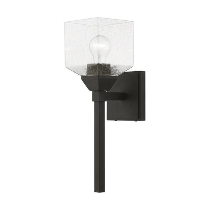 Livex Lighting Aragon Collection  1 Light Black Vanity Sconce in Black 10389-04