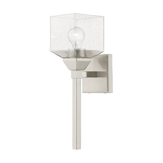 Livex Lighting Aragon Collection  1 Light Brushed Nickel Vanity Sconce in Brushed Nickel 10389-91