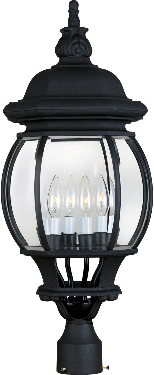 Maxim Crown Hill 4-Light Outdoor Pole/Post Lantern in Black 1038BK