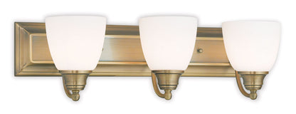 Livex Lighting Springfield Collection 3 Light Antique Brass Bath Light in Antique Brass 10503-01