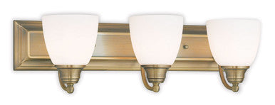 Livex Lighting Springfield Collection 3 Light Antique Brass Bath Light in Antique Brass 10503-01