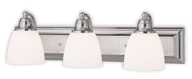 Livex Lighting Springfield Collection 3 Light Polished Chrome Bath Light in Polished Chrome 10503-05