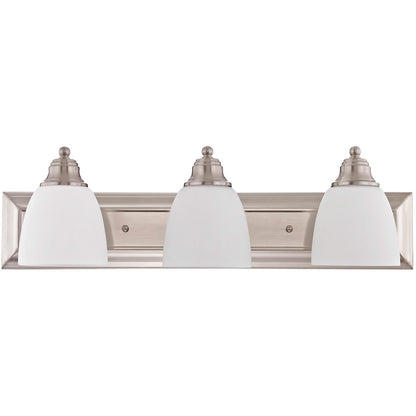 Livex Lighting Springfield Collection 3 Light Brushed Nickel Bath Light in Brushed Nickel 10503-91