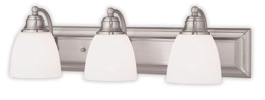 Livex Lighting Springfield Collection 3 Light Brushed Nickel Bath Light in Brushed Nickel 10503-91