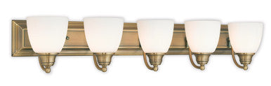 Livex Lighting Springfield Collection 5 Light Antique Brass Bath Light in Antique Brass 10505-01