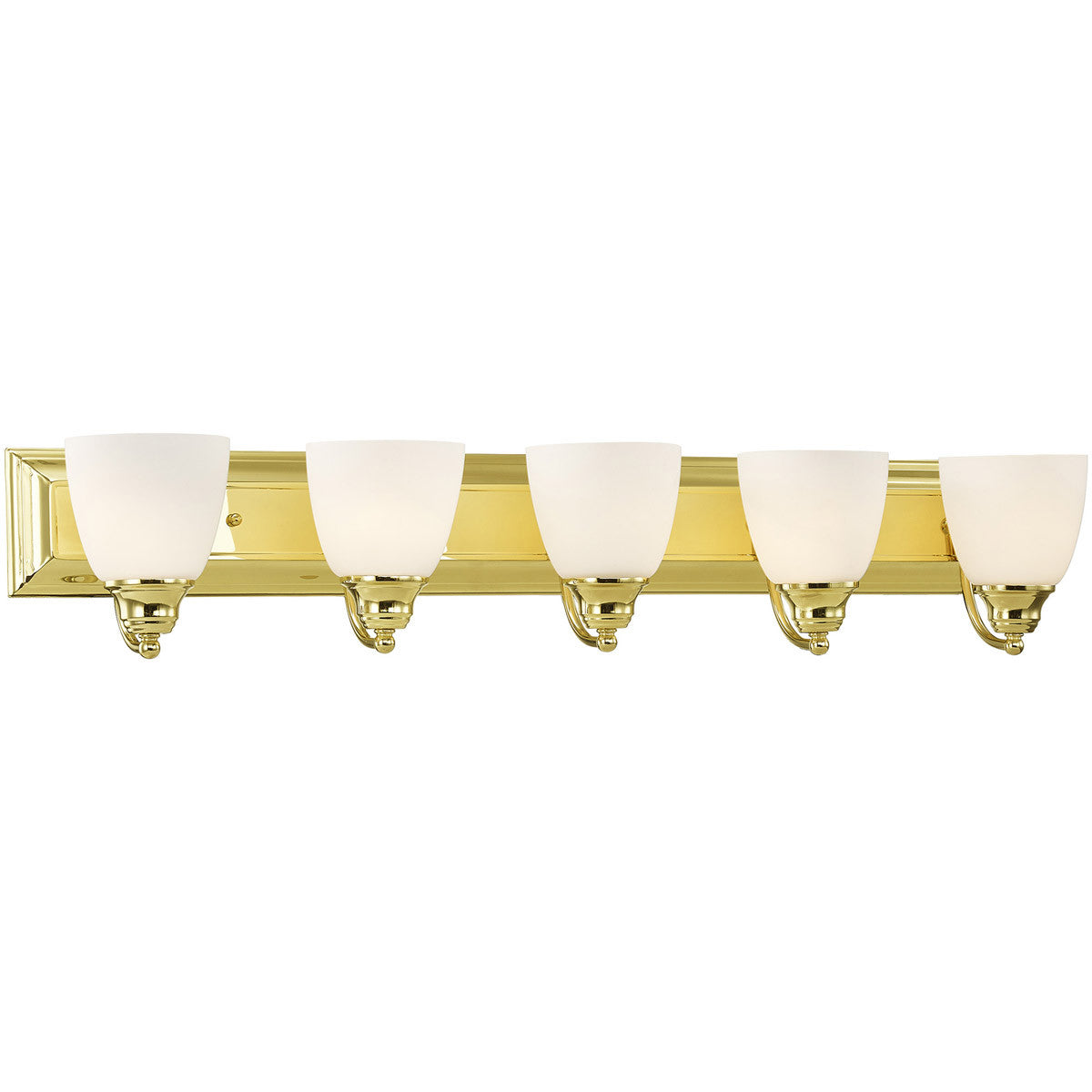 Livex Lighting Springfield Collection 5 Light Polished Brass Bath Light in Polished Brass 10505-02