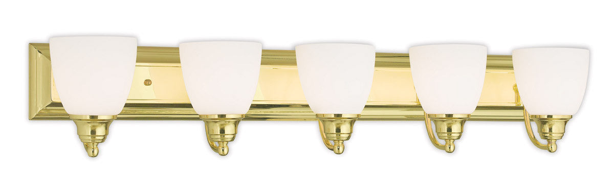 Livex Lighting Springfield Collection 5 Light Polished Brass Bath Light in Polished Brass 10505-02