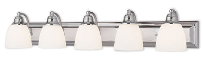 Livex Lighting Springfield Collection 5 Light Polished Chrome Bath Light in Polished Chrome 10505-05