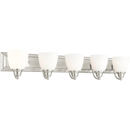 Livex Lighting Springfield Collection 5 Light Brushed Nickel Bath Light in Brushed Nickel 10505-91