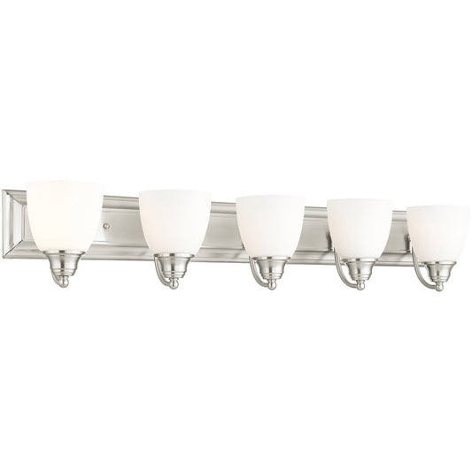 Livex Lighting Springfield Collection 5 Light Brushed Nickel Bath Light in Brushed Nickel 10505-91