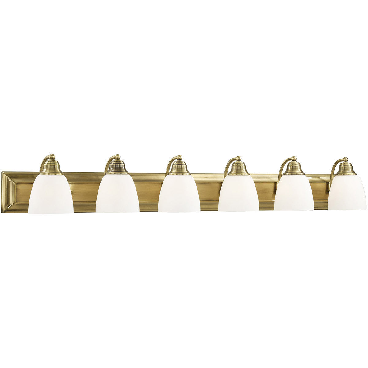 Livex Lighting Springfield Collection 6 Light Antique Brass Bath Light in Antique Brass 10506-01