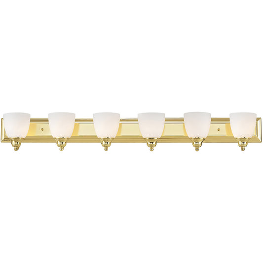 Livex Lighting Springfield Collection 6 Light Polished Brass Bath Light in Polished Brass 10506-02