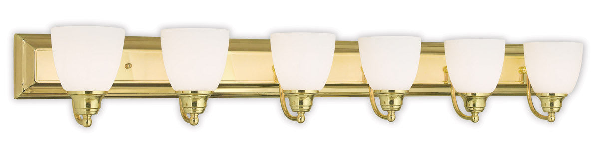 Livex Lighting Springfield Collection 6 Light Polished Brass Bath Light in Polished Brass 10506-02