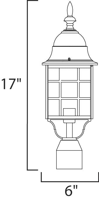 Maxim North Church 1-Light Outdoor Pole/Post Lantern in Rust Patina 1052RP