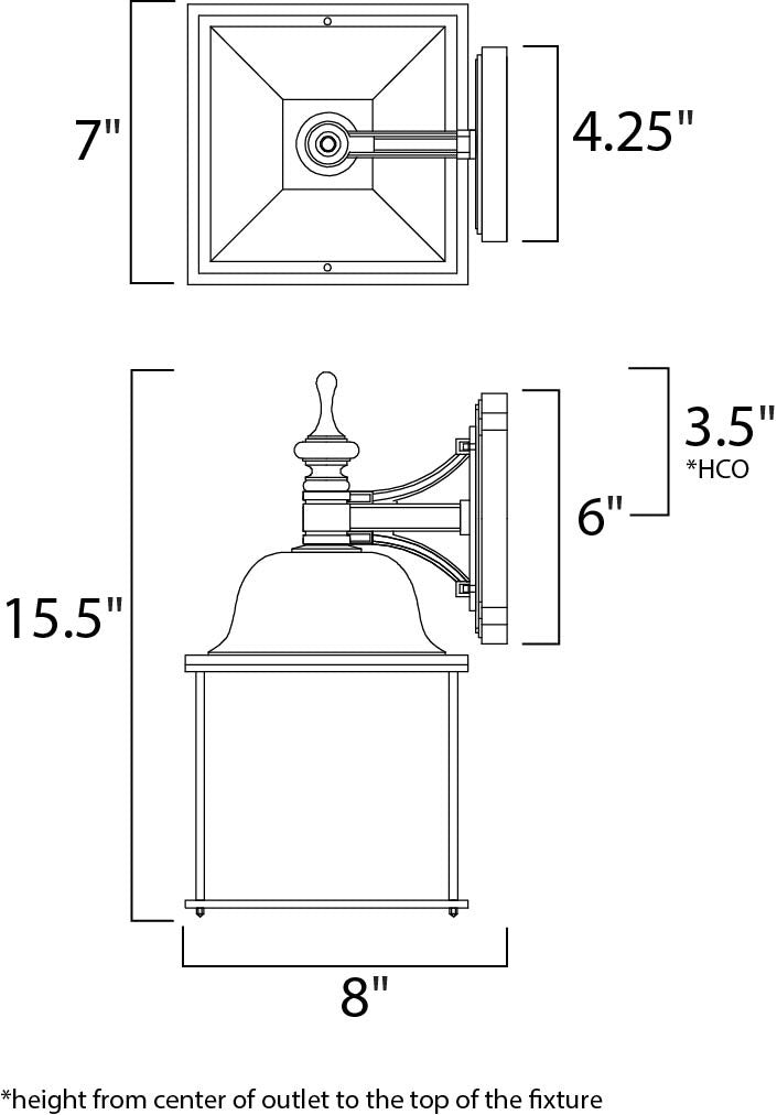 Maxim Senator 1-Light Outdoor Wall Lantern in Black 1056BK