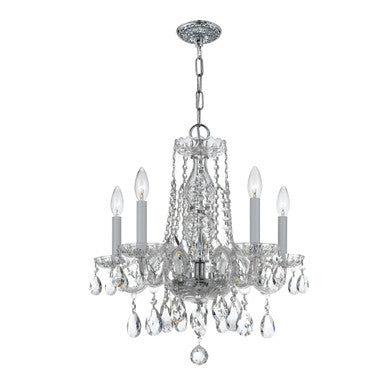 Crystorama Traditional Crystal 5 Light Spectra Crystal Polished Chrome Mini Chandelier 1061-CH-CL-SAQ