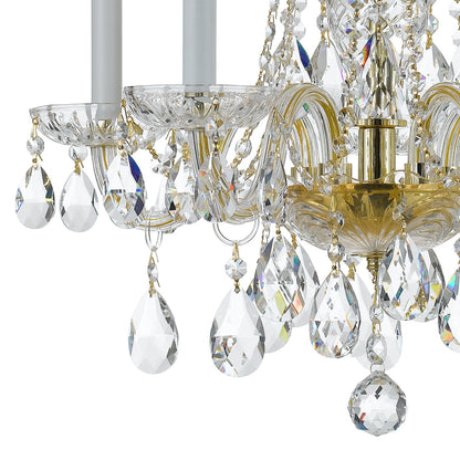 Crystorama Traditional Crystal 5 Light Hand Cut Crystal Polished Brass Mini Chandelier 1061-PB-CL-MWP