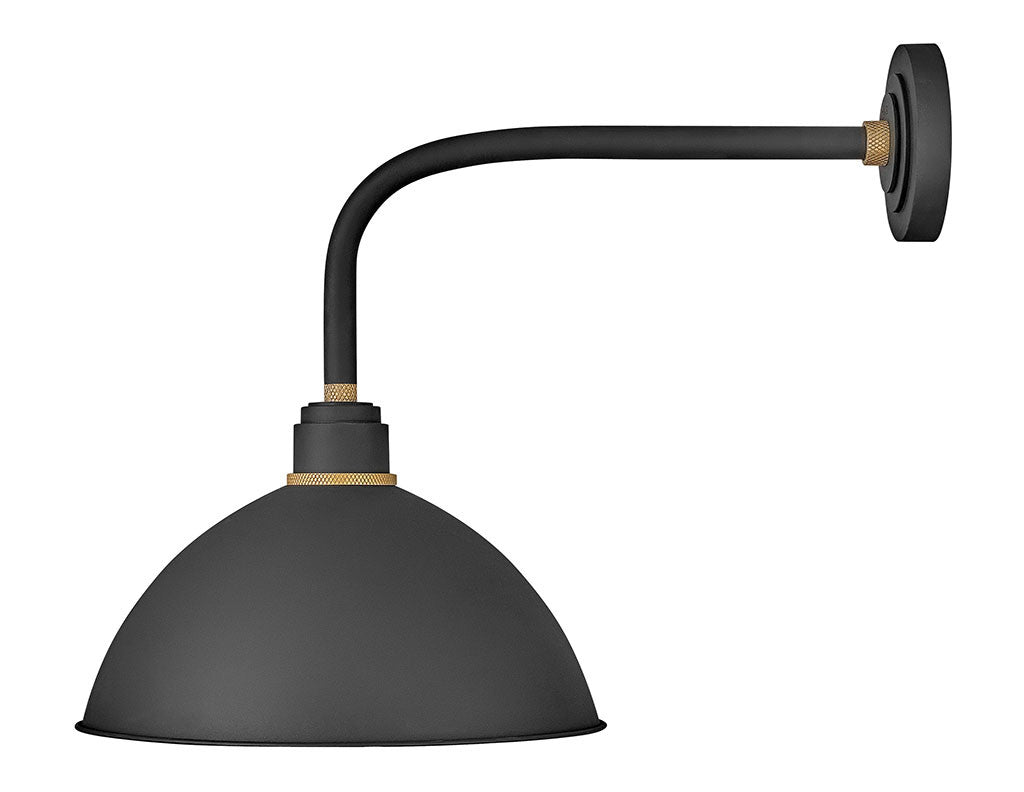 Hinkley Lighting Foundry Dome Medium Straight Arm Barn Light Textured Black 10615TK