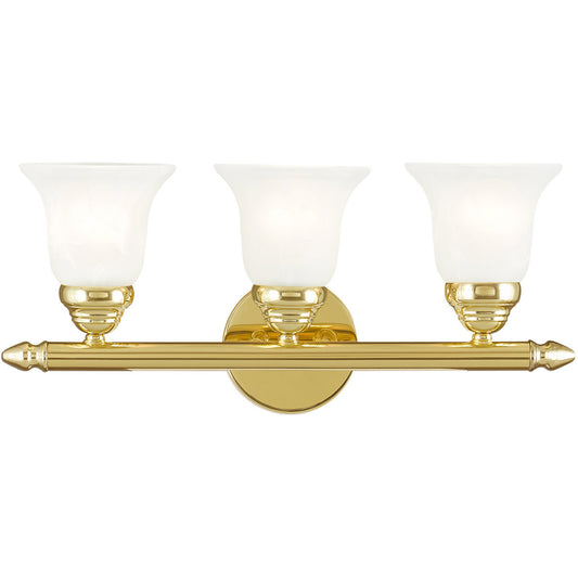 Livex Lighting Neptune Collection 3 Light Polished Brass Bath Light in Polished Brass 1063-02