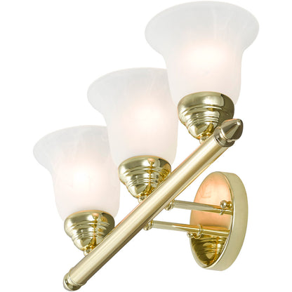 Livex Lighting Neptune Collection 3 Light Polished Brass Bath Light in Polished Brass 1063-02