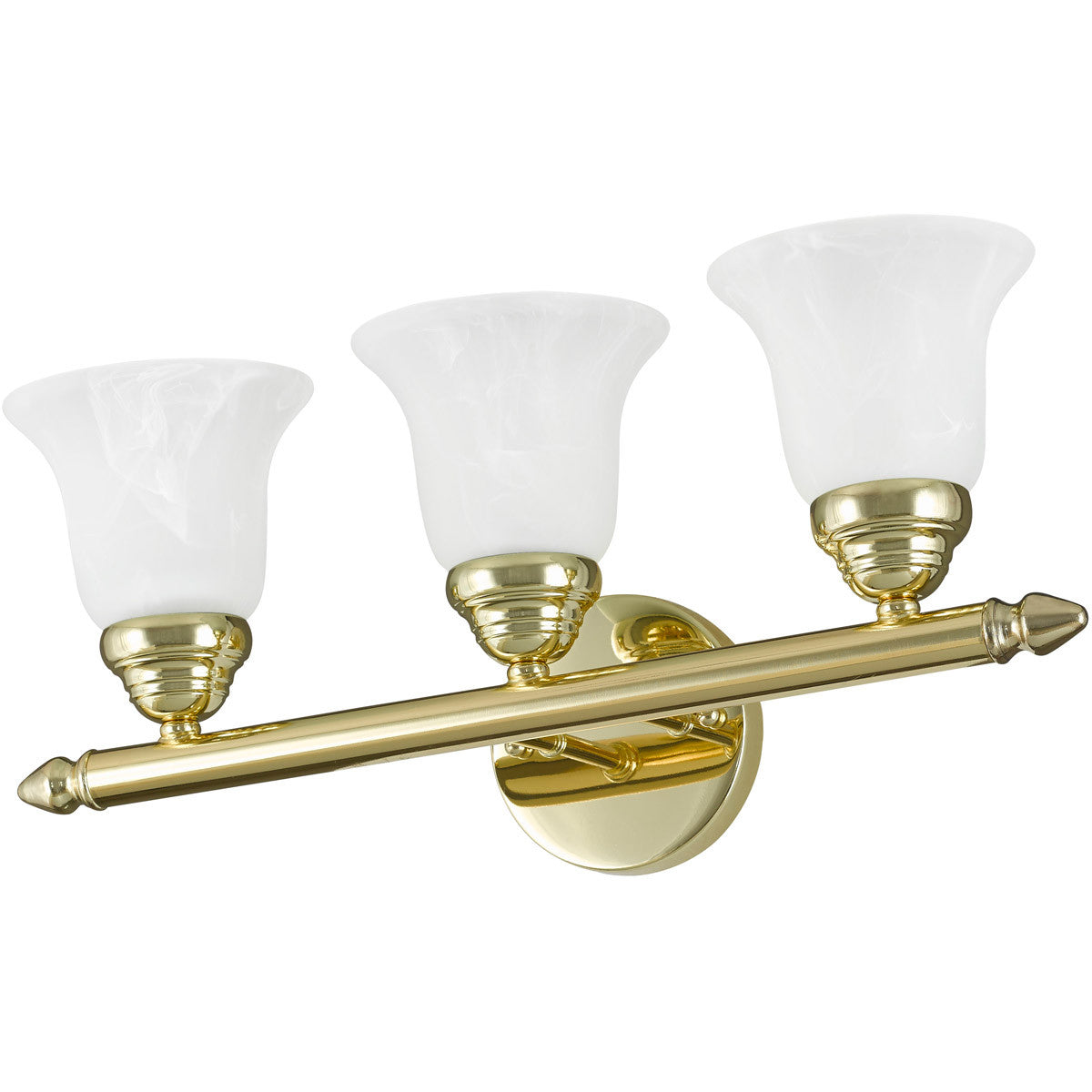 Livex Lighting Neptune Collection 3 Light Polished Brass Bath Light in Polished Brass 1063-02