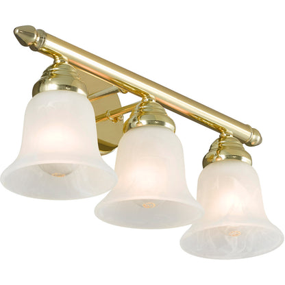 Livex Lighting Neptune Collection 3 Light Polished Brass Bath Light in Polished Brass 1063-02