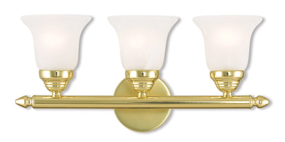 Livex Lighting Neptune Collection 3 Light Polished Brass Bath Light in Polished Brass 1063-02