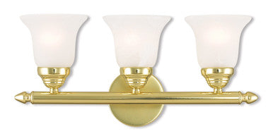 Livex Lighting Neptune Collection 3 Light Polished Brass Bath Light in Polished Brass 1063-02