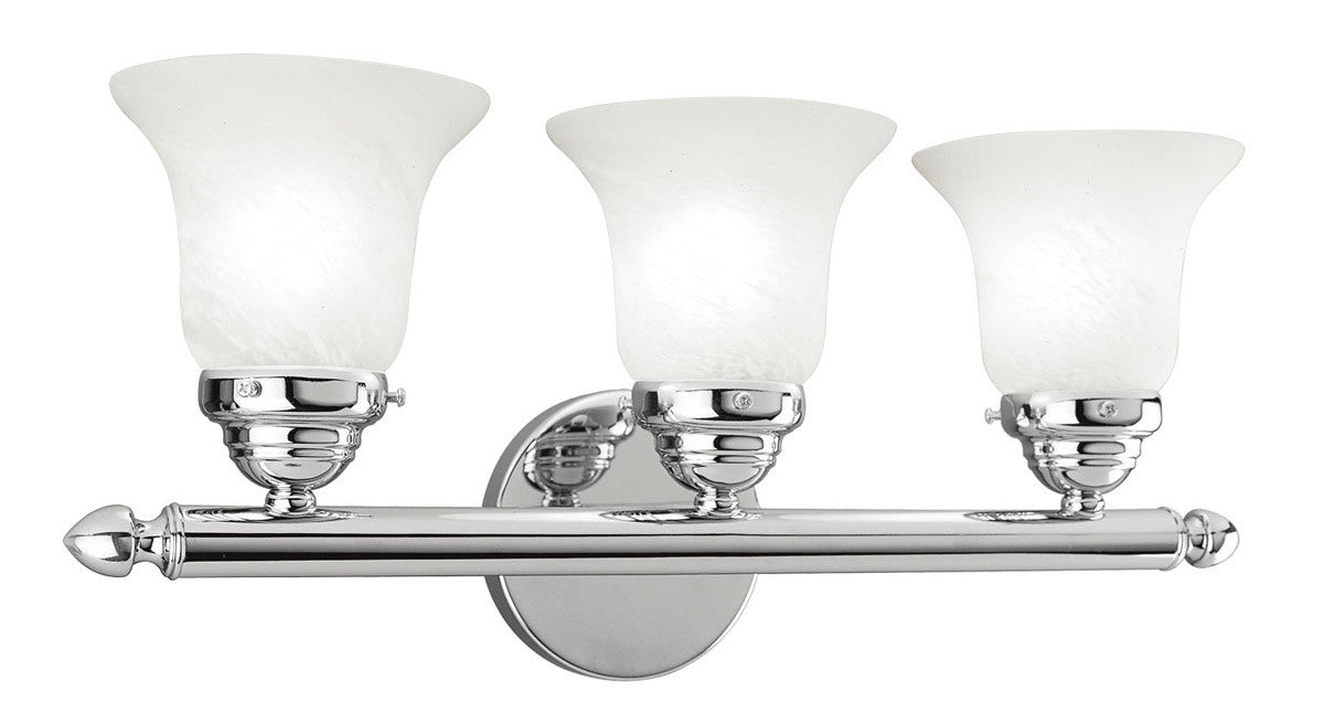 Livex Lighting Neptune Collection 3 Light Polished Chrome Bath Light in Polished Chrome 1063-05