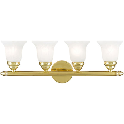 Livex Lighting Neptune Collection 4 Light Polished Brass Bath Light in Polished Brass 1064-02