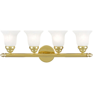 Livex Lighting Neptune Collection 4 Light Polished Brass Bath Light in Polished Brass 1064-02