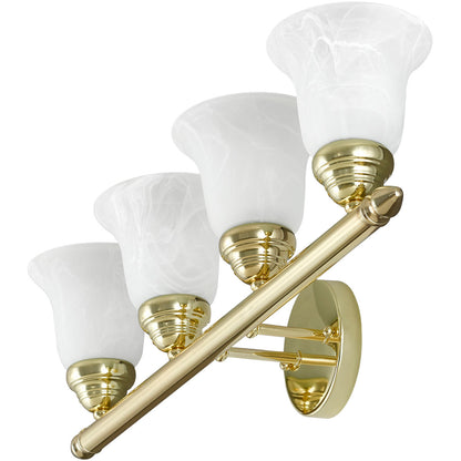 Livex Lighting Neptune Collection 4 Light Polished Brass Bath Light in Polished Brass 1064-02