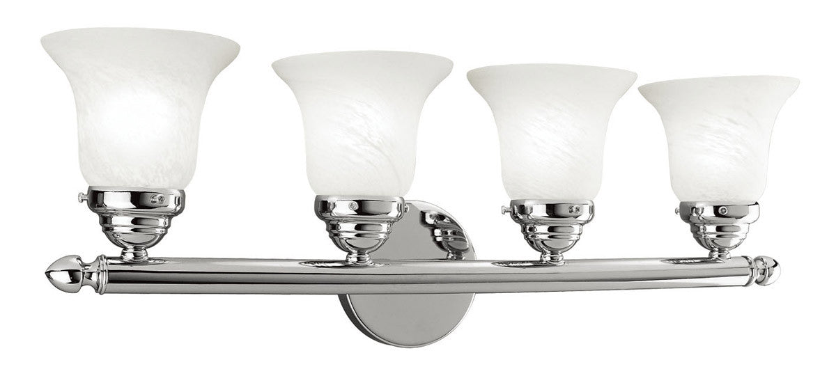 Livex Lighting Neptune Collection 4 Light Polished Chrome Bath Light in Polished Chrome 1064-05