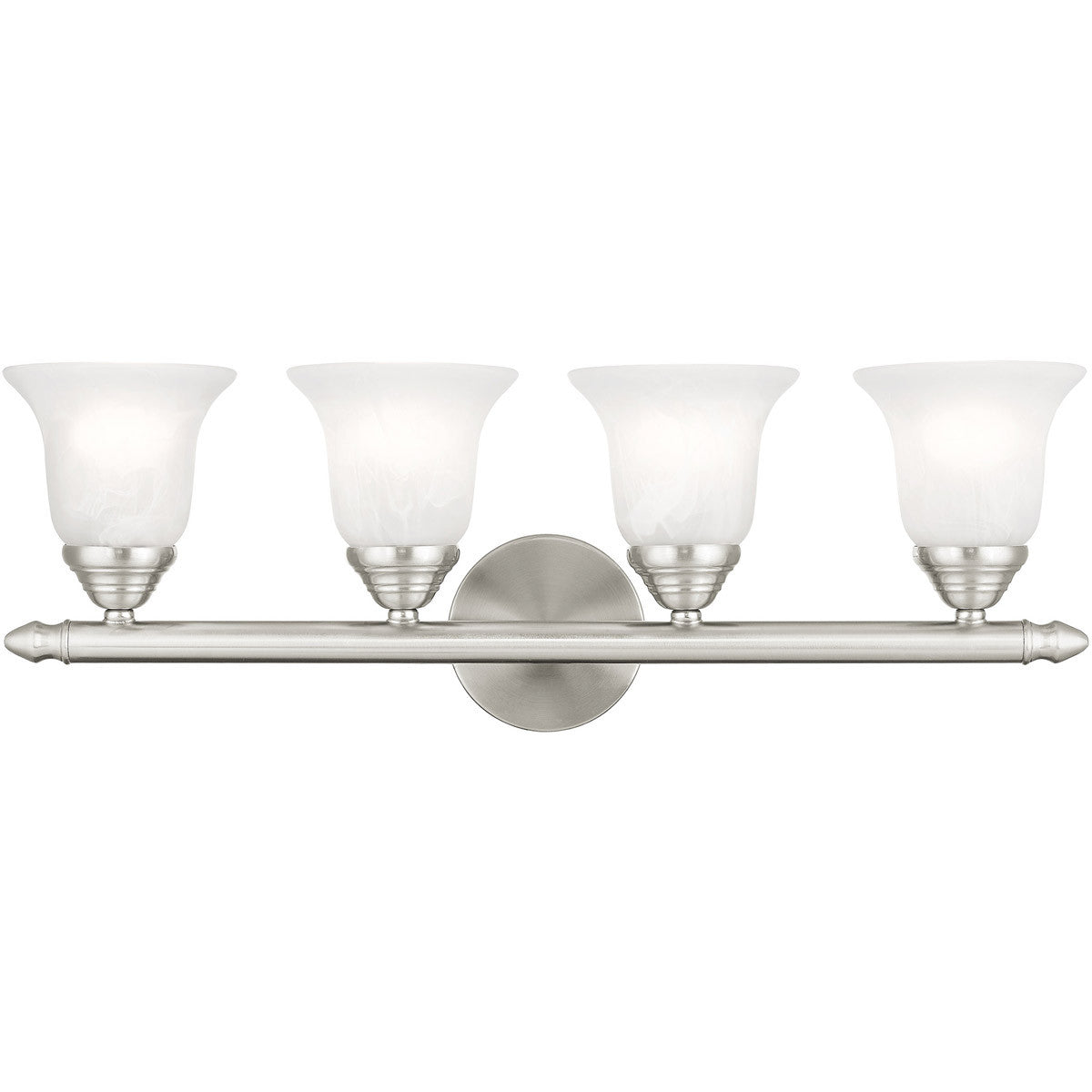 Livex Lighting Neptune Collection 4 Light Brushed Nickel Bath Light in Brushed Nickel 1064-91