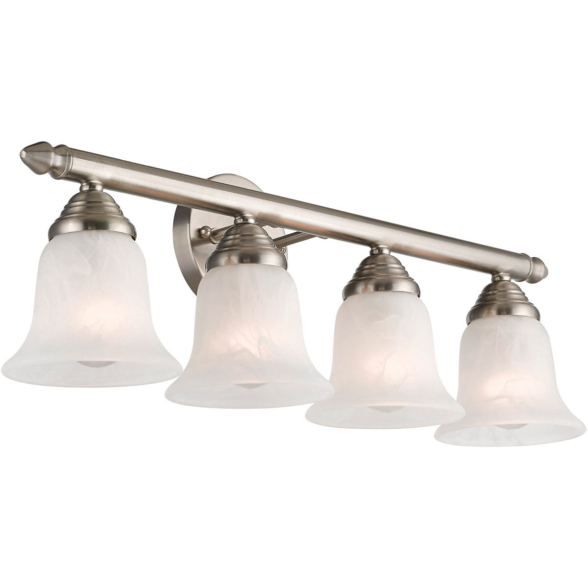 Livex Lighting Neptune Collection 4 Light Brushed Nickel Bath Light in Brushed Nickel 1064-91