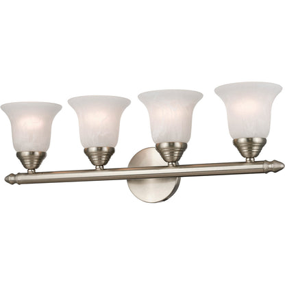 Livex Lighting Neptune Collection 4 Light Brushed Nickel Bath Light in Brushed Nickel 1064-91