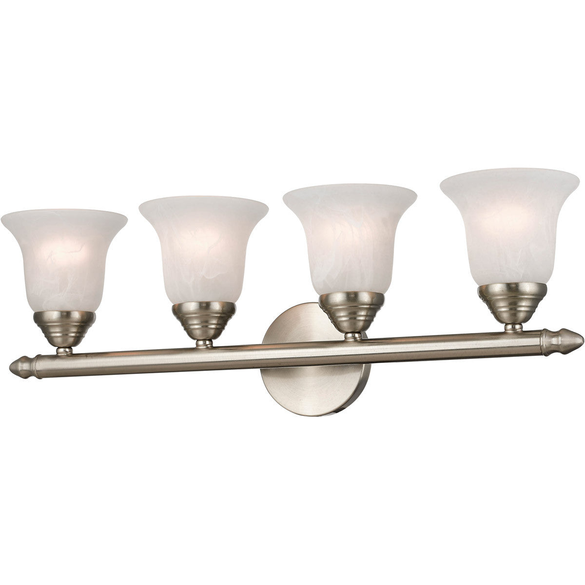 Livex Lighting Neptune Collection 4 Light Brushed Nickel Bath Light in Brushed Nickel 1064-91