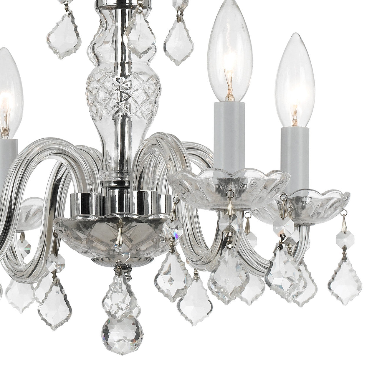 Crystorama Traditional Crystal 4 Light Hand Cut Crystal Polished Chrome Mini Chandelier 1064-CH-CL-MWP