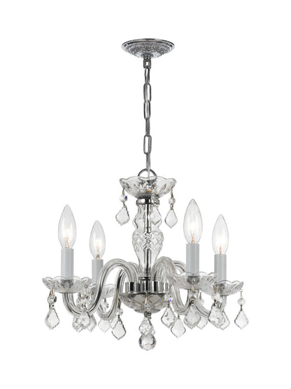 Crystorama Traditional Crystal 4 Light Hand Cut Crystal Polished Chrome Mini Chandelier 1064-CH-CL-MWP