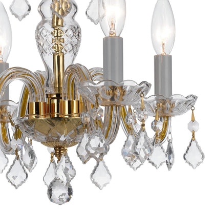 Crystorama Traditional Crystal 4 Light Spectra Crystal Polished Brass Mini Chandelier 1064-PB-CL-SAQ