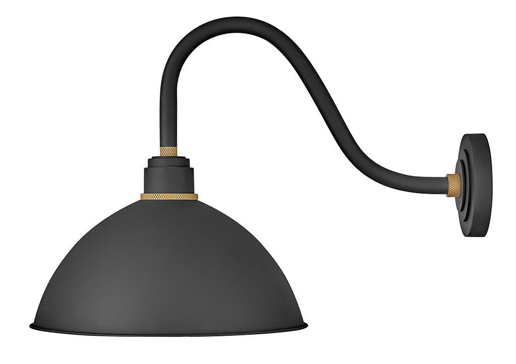 Hinkley Lighting Foundry Dome Medium Gooseneck Barn Light Textured Black 10645TK