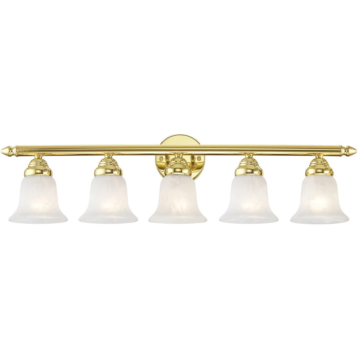 Livex Lighting Neptune Collection 5 Light Polished Brass Bath Light in Polished Brass 1065-02