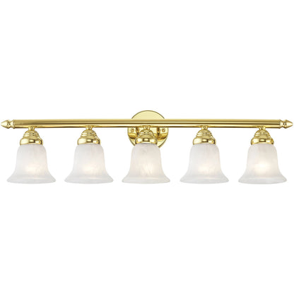 Livex Lighting Neptune Collection 5 Light Polished Brass Bath Light in Polished Brass 1065-02