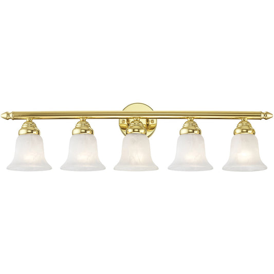 Livex Lighting Neptune Collection 5 Light Polished Brass Bath Light in Polished Brass 1065-02